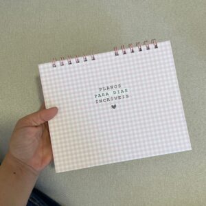 Planner semanal não datado XADREZ ROSA | Pronta entrega, SEM PERSONALIZAÇÃO