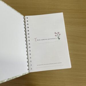 Alternative view of Caderno A5 - pato e flores verde COTTAGECORE - | sem personalização