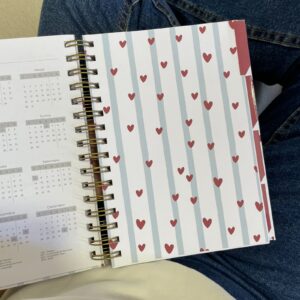 Alternative view of Caderno com divisórias LISTRAS E CORAÇÕES | sem personalização