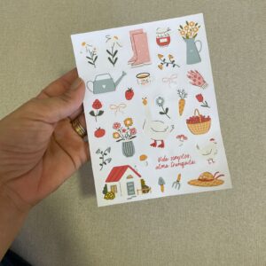 Cartela de adesivo decorativo COTTAGECORE