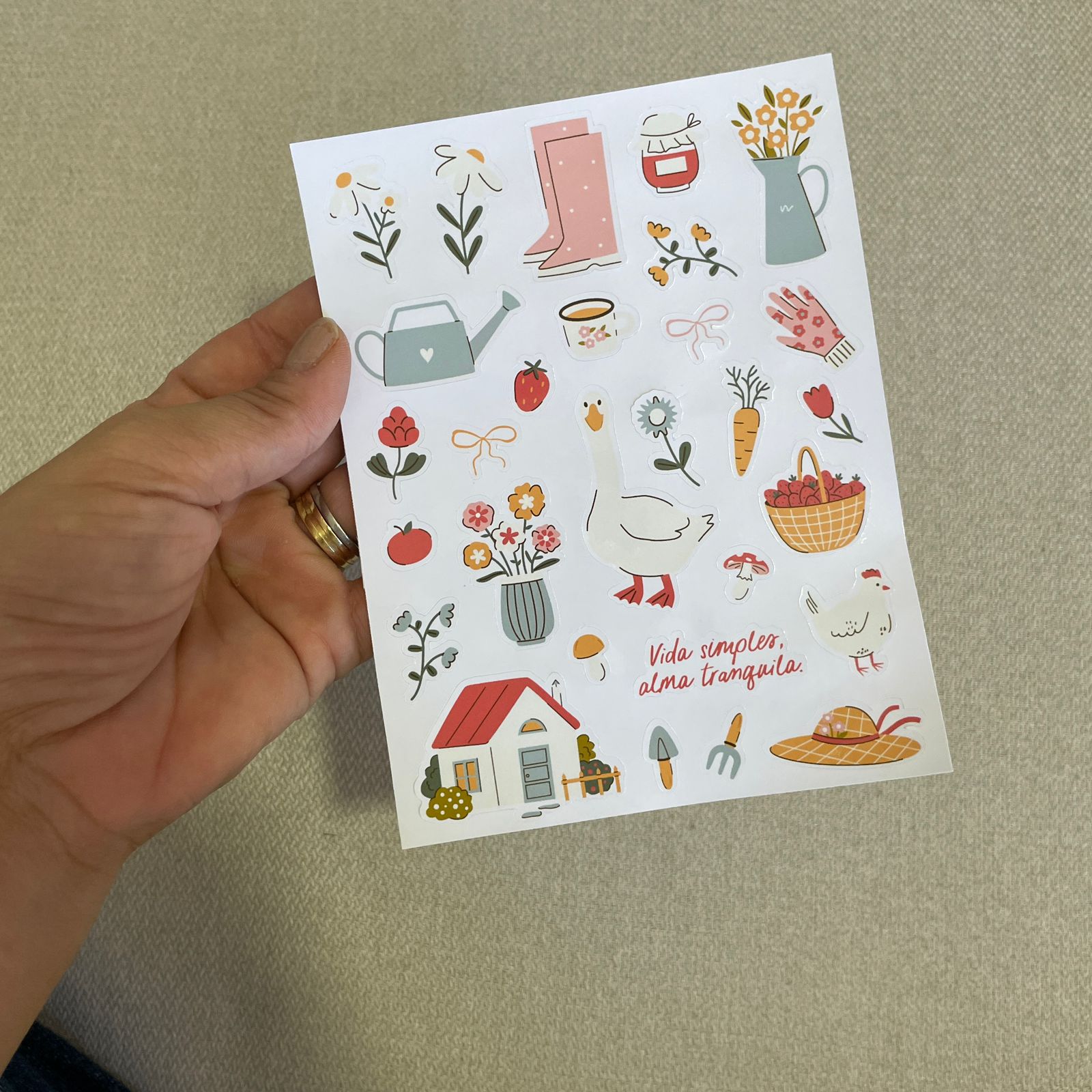 Cartela de adesivo decorativo COTTAGECORE