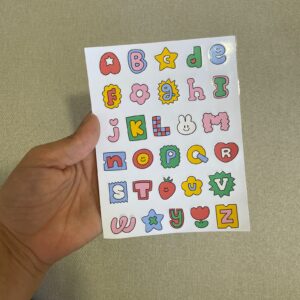Cartela de adesivo decorativo ALFABETO