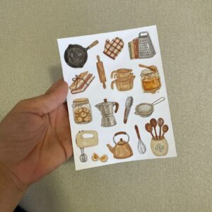 Cartela de adesivo decorativo COZINHA