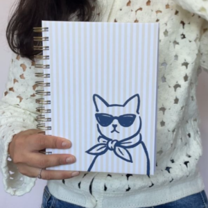 Caderno com divisórias listras gato | sem personalização