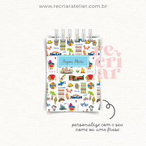 Bloco de notas Pernambuco - folhas lisas 80 folhas | COM personalização