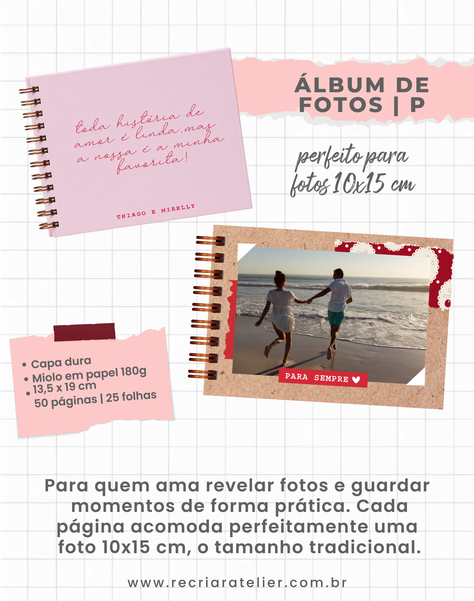 Álbum para fotos ou scrapbook - pequeno | PERSONALIZADO - Imagem 2