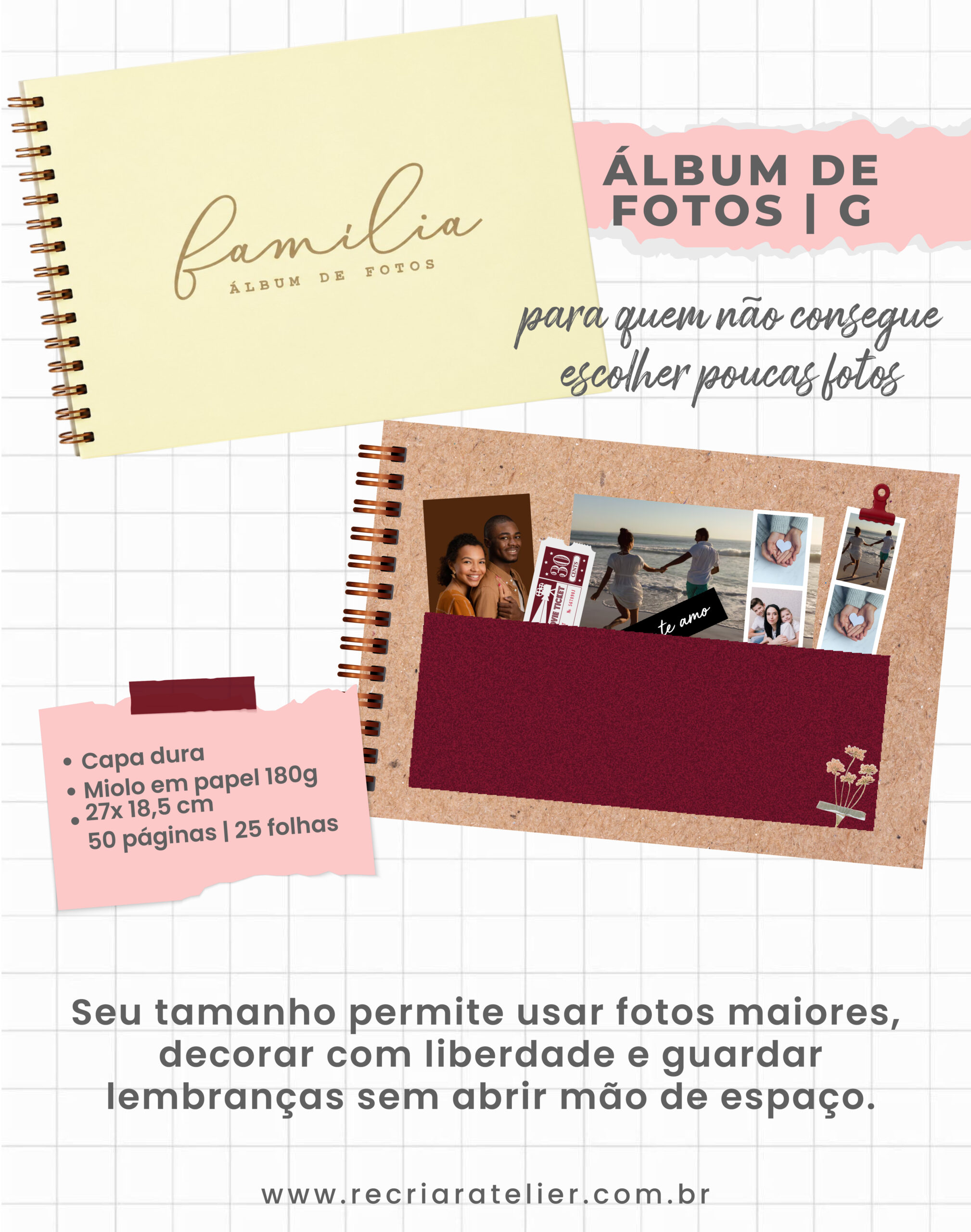Álbum para fotos ou scrapbook - grande | PERSONALIZADO - Imagem 2