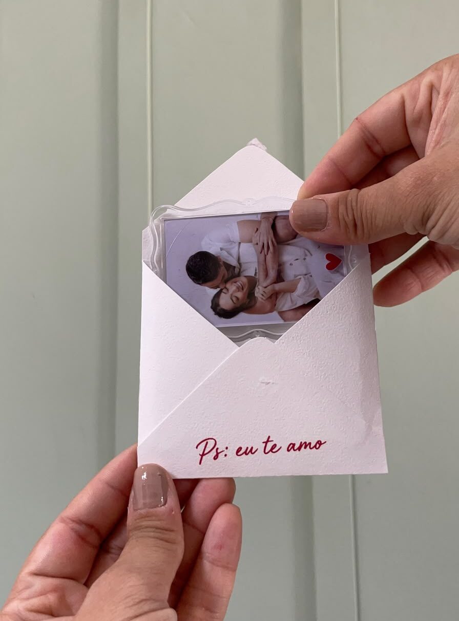 Porta-retrato magnético com foto personalizada | Dia dos namorados